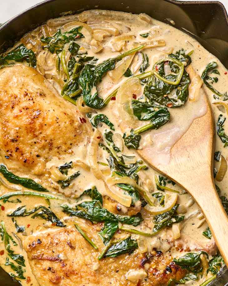 Creamy Spinach Chicken Recipe (One-Pan!) | The Kitchn